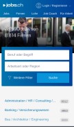 How jobs.ch looks like on a mobile device such as an iPhone.