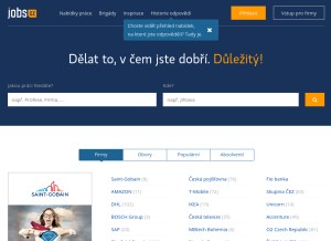 How jobs.cz looks like on a tablet such as an iPad.