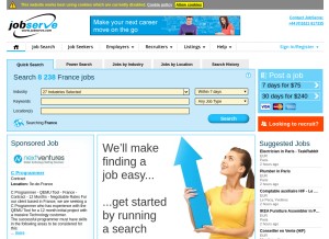How jobserve.com looks like on a tablet such as an iPad.