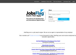 How jobsflag.com looks like on a tablet such as an iPad.