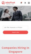 How jobspivot.com looks like on a mobile device such as an iPhone.