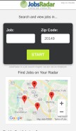How jobsradar.com looks like on a mobile device such as an iPhone.