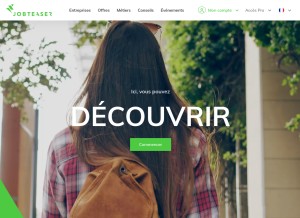 How jobteaser.com looks like on a tablet such as an iPad.