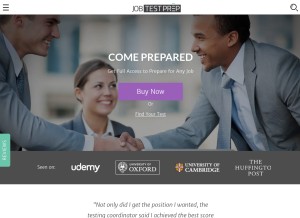 How jobtestprep.com looks like on a tablet such as an iPad.