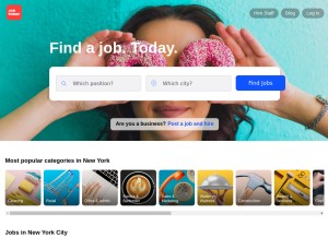 How jobtoday.com looks like on a tablet such as an iPad.