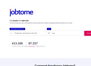 How jobtome.com looks like on a tablet such as an iPad.