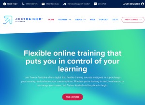 How jobtraineraustralia.edu.au looks like on a tablet such as an iPad.