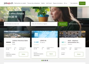 How jobup.ch looks like on a tablet such as an iPad.