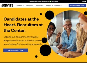How jobvite.com looks like on a tablet such as an iPad.