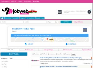 How jobwebkenya.com looks like on a tablet such as an iPad.