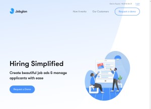 How jobylon.com looks like on a tablet such as an iPad.