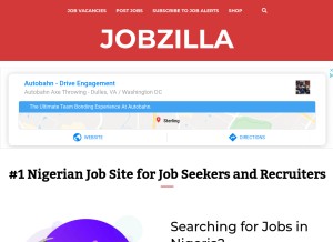 How jobzilla.ng looks like on a tablet such as an iPad.