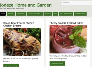 How jodezehomeandgarden.com looks like on a tablet such as an iPad.
