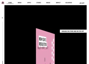 How joejuice.com looks like on a tablet such as an iPad.