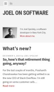 How joelonsoftware.com looks like on a mobile device such as an iPhone.