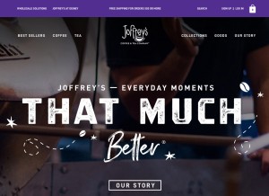 How joffreys.com looks like on a tablet such as an iPad.