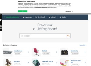 How jofogas.hu looks like on a tablet such as an iPad.