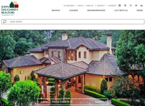 How johndaugherty.com looks like on a tablet such as an iPad.