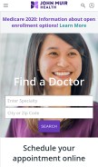 How johnmuirhealth.com looks like on a mobile device such as an iPhone.