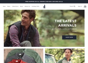How johnnie-o.com looks like on a tablet such as an iPad.