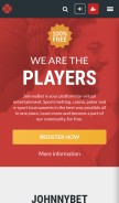 How johnnybet.com looks like on a mobile device such as an iPhone.