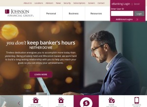 How johnsonbank.com looks like on a tablet such as an iPad.