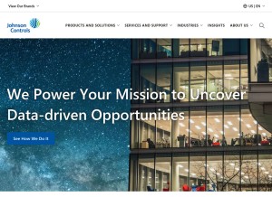 How johnsoncontrols.com looks like on a tablet such as an iPad.