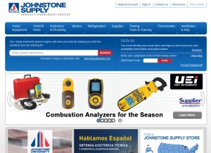 How johnstonesupply.com looks like on a tablet such as an iPad.