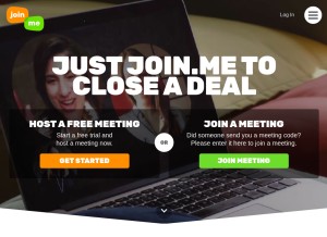 How join.me looks like on a tablet such as an iPad.