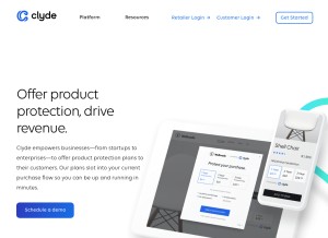 How joinclyde.com looks like on a tablet such as an iPad.