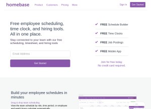 How joinhomebase.com looks like on a tablet such as an iPad.