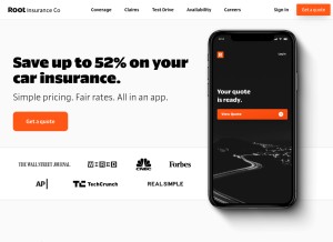 How joinroot.com looks like on a tablet such as an iPad.