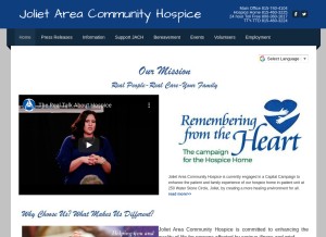 How joliethospice.org looks like on a tablet such as an iPad.