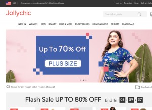 How jollychic.com looks like on a tablet such as an iPad.