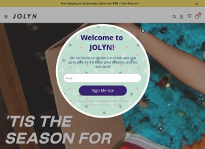 How jolyn.com looks like on a tablet such as an iPad.