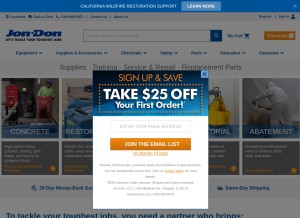 How jondon.com looks like on a tablet such as an iPad.