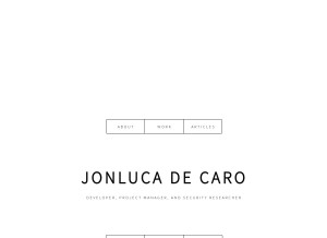 How jonlu.ca looks like on a tablet such as an iPad.