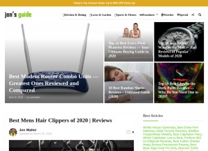 How jonsguide.org looks like on a tablet such as an iPad.
