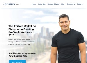 How jontorres.com looks like on a tablet such as an iPad.