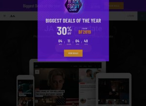 How joomlart.com looks like on a tablet such as an iPad.