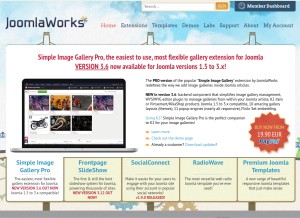 How joomlaworks.net looks like on a tablet such as an iPad.
