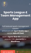 How joomsport.com looks like on a mobile device such as an iPhone.