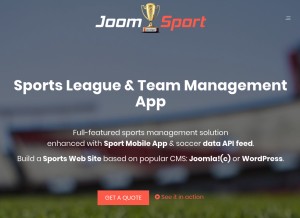 How joomsport.com looks like on a tablet such as an iPad.