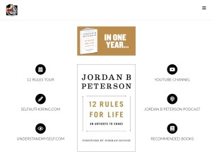 How jordanbpeterson.com looks like on a tablet such as an iPad.