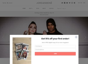 How jordandene.com looks like on a tablet such as an iPad.