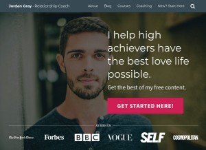 How jordangrayconsulting.com looks like on a tablet such as an iPad.