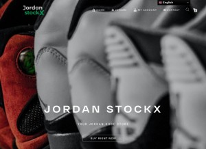How jordanstockx.com looks like on a tablet such as an iPad.