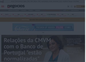 How jornaldenegocios.pt looks like on a tablet such as an iPad.