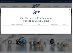How jostens.com looks like on a tablet such as an iPad.