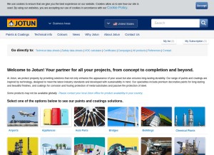 How jotun.com looks like on a tablet such as an iPad.